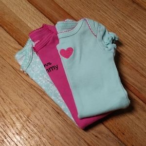 Carter's Newborn Onesie Bundle Aquamarine & Pink